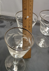 Set 5 Cristal D’Arques Laurel Leaf Glasses Goblets Juice/Wine 4 3/4″T 3oz