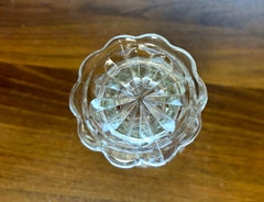Vintage Anchor Hocking Waterford Waffle Footed 10 oz Glass, Orange Cadmium Glow