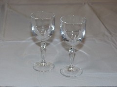 Crystal Sherry Glass Cordial shot Liquor 4 1/4″ X 1 7/8″ **set of 2** glasses