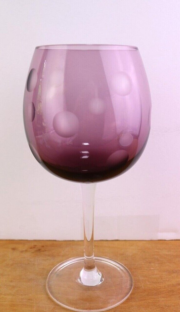 Waterford Marquis Polka Dot Purple Wine Glass All Purpose 8.5 » Amythyst