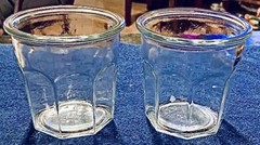 2 Vintage Anchor Hocking Octagon Tumblers 3 3/4″ Clear Bistro Pressed Glass