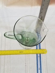 Martini Glass Shaped Hand Blown Pitcher with Applied Handle and Foot