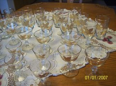 Libbey Vtg 22 Karat Maple & Oak Elm Leaf Tumbler’s & Stemmed Glasses Set Of 32