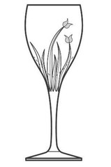 Vtg DaVinci Pisa Floral Wine Glass Water Goblet Stemware 7¾» Etched Da Vinci A+!