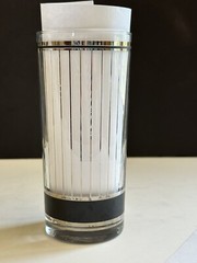 4 MCM Culver Devon Black Highball Tumbler Glasses Vtg Silver 6.25” 14oz Signed