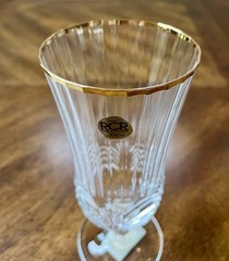 Iced Tea Glasses “Aurea Gold” By Royal Crystal Rock Set Of 6 Made In Italy