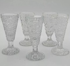 5 EAPG Liqeur Cordial Glasses