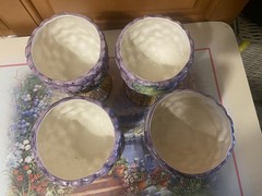 Fitz & Floyd Grapes Goblets Set of 4 Vintage 1989 Hand Painted Wine Cups Retired