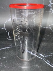 Vintage SANTA BARBARA Recipe Glass FRENCH CABARET DANCER American Men’s HUMOR