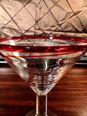 Jumbo 16OZ Handblown Martini Glass- Red Swirl «1source Inc.» Another Signature