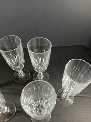 TIFFIN FRANCISCAN Carlyle ? Cut Crystal, 6in Wine Goblets Set 6 PERFECT