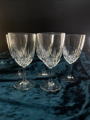 5 Cristal D’Arques-Durand DIAMANT Glass Water Goblets 24% Lead Crystal 6 3/4″