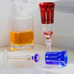 Champagne Flute Glass Hand Cut To Vintage Clear Crystal Goblet Glass 5oz Red