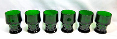 Anchor Hocking Georgian Forest Green 9 oz Tumbler Glasses Lot of 6 Vtg. T2676