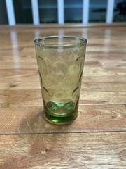 Vintage Green Juice Glasse Continental Can Co. El Dorado Dot Pattern