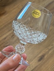 Cristal D’Arques Brandy Snifter LONG CHAMPS Crystal Cognac Glasses Set Of 4