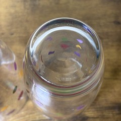 Lot of 2 Highball Drinking Glass Tumbler Pampered Chef Mixed Polka Dots 6″ 17oz