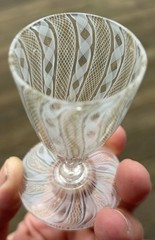Salviati Fratelli Toso Venetian Italian latticino Art Glass Cordial