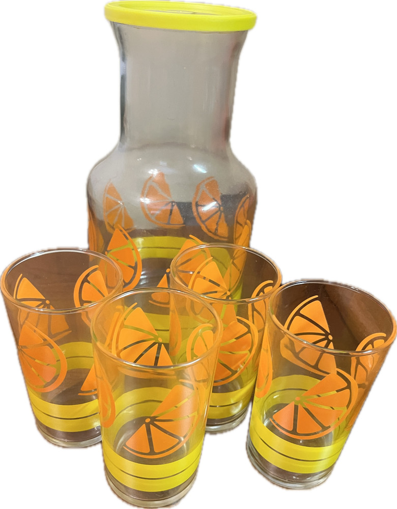 Libbey 5 pcs Orange Juice Set 4 glasses and decanter
