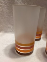 Vintage Libbey Frosted Autumn Leaf Jewel Tea Drinking Glasses Set Of 6 MCM