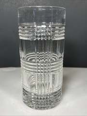 Ralph Lauren GLEN PLAID Highball Glass Cut Crystal Tumbler 14 oz 6.25” Unmarked