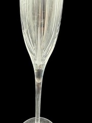 Crystal Champagne Flutes Glasses Vertical Cut Footed Long Stem Elegant Set of 4