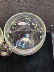 Set of 2 Johnson Brothers Summer Chintz 12 ounce goblets 7 3/8in