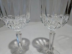 2 AMERICAN HERITAGE Crystal- Water Goblet -St. George -Clear- 8″-EUC