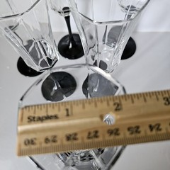 6 Luminarc Octime Black Stem Champagne Flutes Glasses 8.5″ France