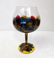Wine Art Glass Curtea Sticlarului Handblown Balloon Euroglass Made in Romania