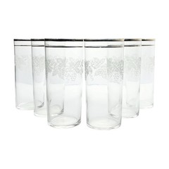 1950s Vintage MCM Bartlett Collins 6 Highball Tumbler Glasses 6.25” 16oz Grape