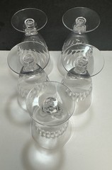 5 Tiffin Silhouette Clear Stem Iced Tea Footed Tumbler/Goblet(s)