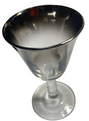 Vintage Set of 3 Silver Fade Cordial Shot Glasses 3.75” T x 1.75”D-Unique