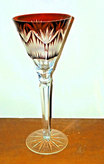 6 Ajka Cut to Clear Crystal Multicolor Wine Glasses Flutes