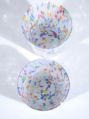 NWT MURANO CONFETTI GLASS TUMBLERS, SET OF 2
