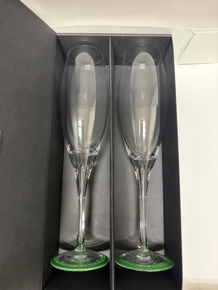 NIB Orrefors Intermezzo Air Champagne crystal 6.7 ounce Glass Set of 2