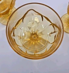 VTG 4 Tiffin Franciscan Cornsilk Yellow Goblet Champagne/Sherbet Glasses