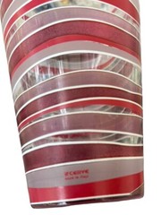 Vintage Curve One Drink Water Cup Tumbler Glass Red /white Stripes 5.5”high