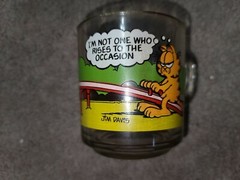 1980 McDonalds Garfield Characters Cartoon Clear Drink Glass Litho Jim Davis USA