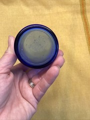 Cobalt Blue Sailboat Glass Water Tumbler Vintage Hazel Atlas 5 inch
