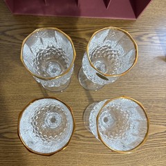 Longchamp Gold Cristal d’ Arques 24% Lead 5.75 oz. Set of 4 Crystal Wine Glasses