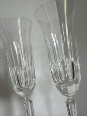 Mikasa INTERLUDE Crystal Toasting Champagne Flutes 9.75″ Vintage Georgeous