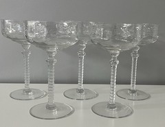 Libbey Rock Sharpe Crystal 1005-2 Champagne Sorbet Glasses Lot of 5