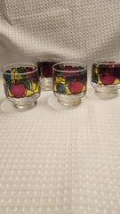 Libbey Stained Glass Rocks Glasses 4pc