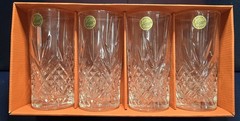4 Cristal d’Arques MASQUERADE 12.25 oz. Hi-Ball Drink Glasses Clear Crystal NIB