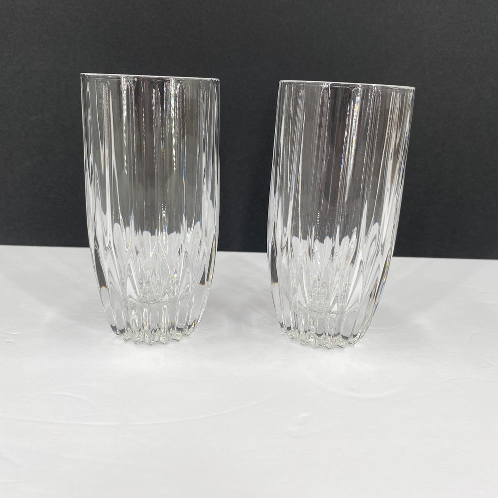 Mikasa Park Lane Cut Crystal 10 oz Highball Tumblers Glasses 5 5/8» Lot of 2