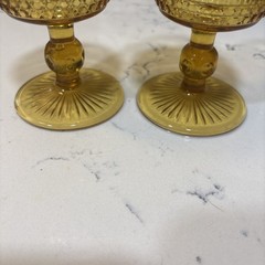 Vintage Bartlett-Collins St. Genevieve Amber Ice Tea Glasses.