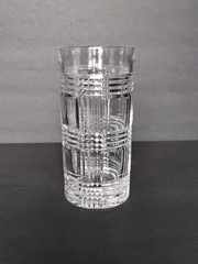 Vtg Ralph Lauren Glen Plaid Crystal Highball Glass Tumbler 14 Oz Discontinued