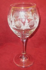 Eight Arby’s Winter Trees Wine Goblets, Pines by Lynn’s China, Libbey Glass 14oz