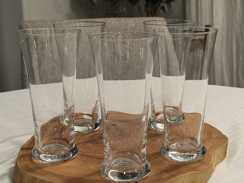 Set Of 5 Lenox Tuscany Crystal Classics Flared Table Tumblers Beer Glasses 15oz